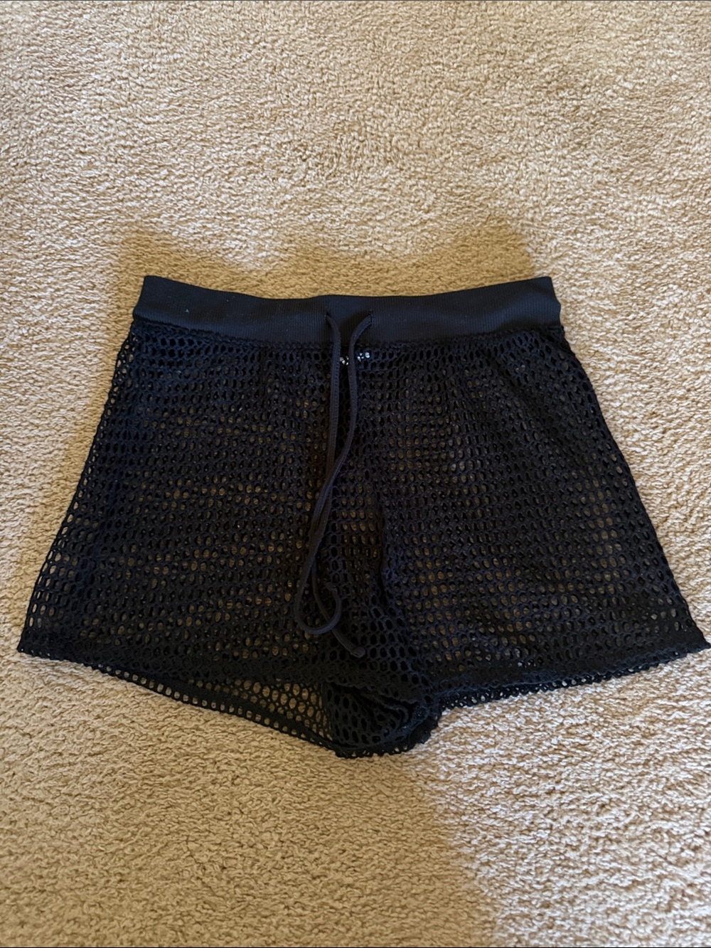 Shade & Shore Black Mesh Swim Coverup Shorts